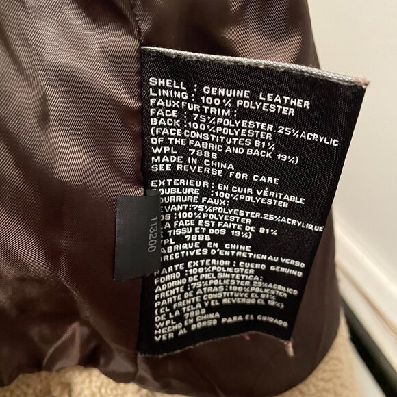 Michael Kors Brown Leather Aviator Jacket Shearling Lined Women’s Size Small P - Picture 7 of 16